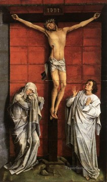  Cross Painting - Christus on the Cross with Mary and St John Rogier van der Weyden